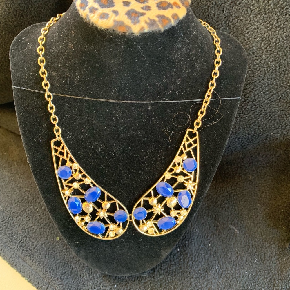 Gold/Royal Blue Necklace